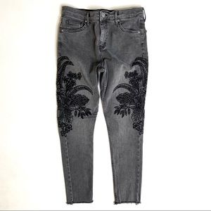 TOPSHOP Moto Jamie Embroidered Jeans